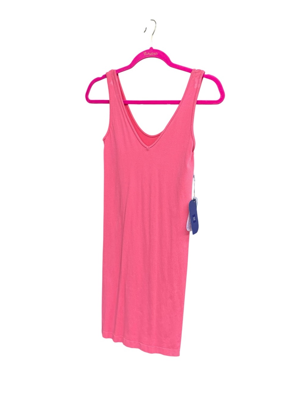 Pink Sleeveless V-Neck Knit Dress